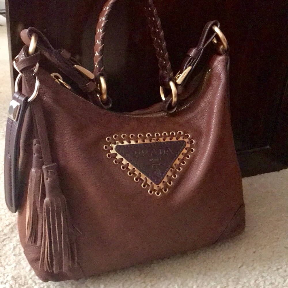 Prada Hobo Special Deerskin leather Stitch's RARE